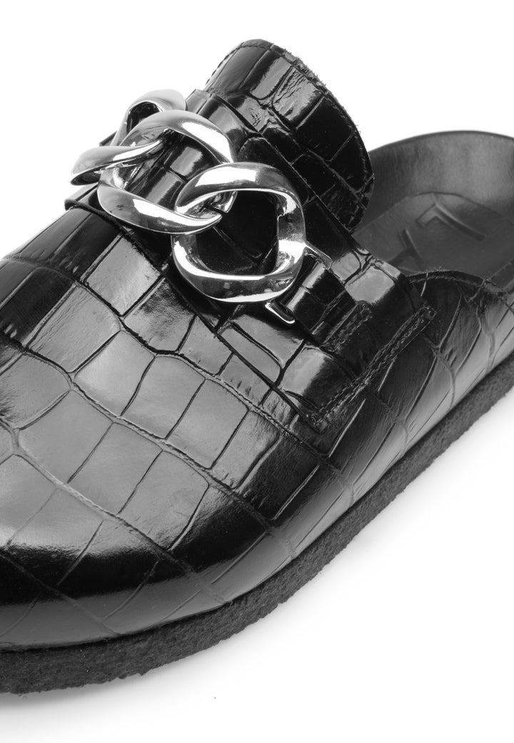 LÄST Slice - Embossed Leather - Black Slides Black