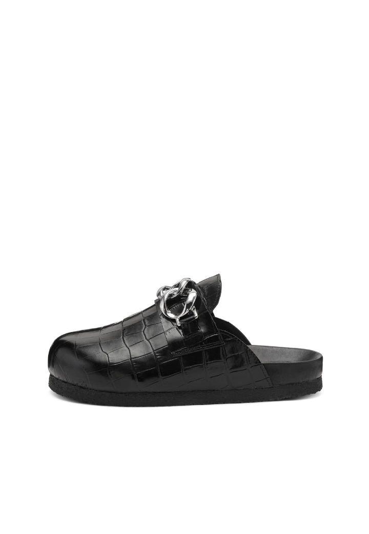 LÄST Slice - Embossed Leather - Black Slides Black