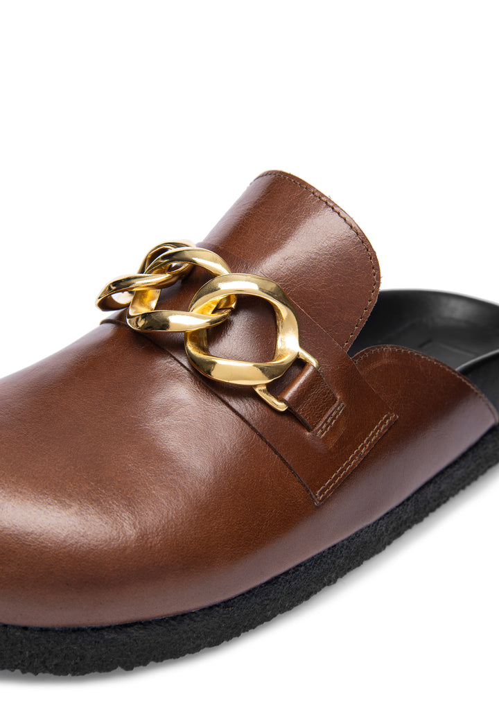 LÄST Slice - Leather - Brown Slides Cognac