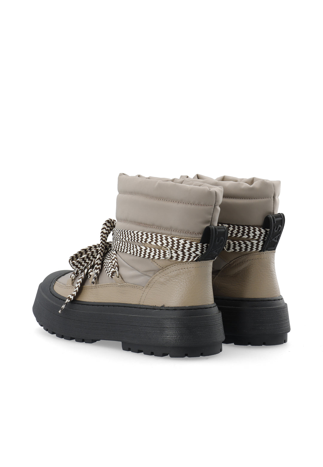 LÄST Snowboot - Leather/Textile - Taupe, Warm Lining Ankle Boots Taupe