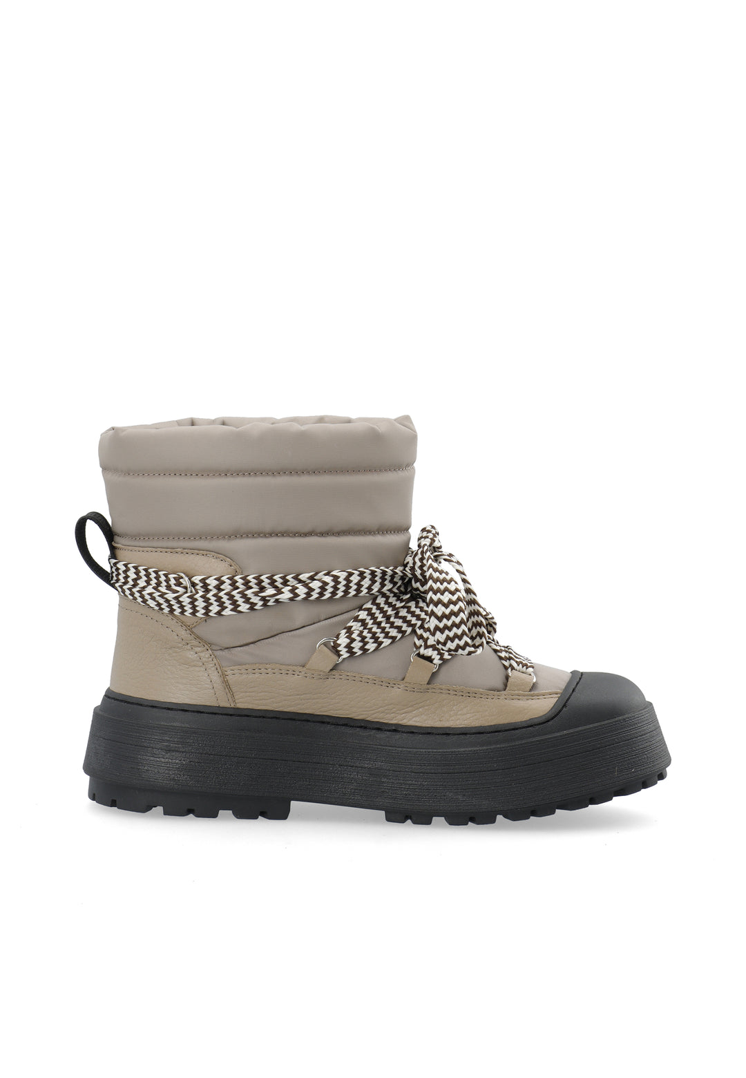 LÄST Snowboot - Leather/Textile - Taupe, Warm Lining Ankle Boots Taupe