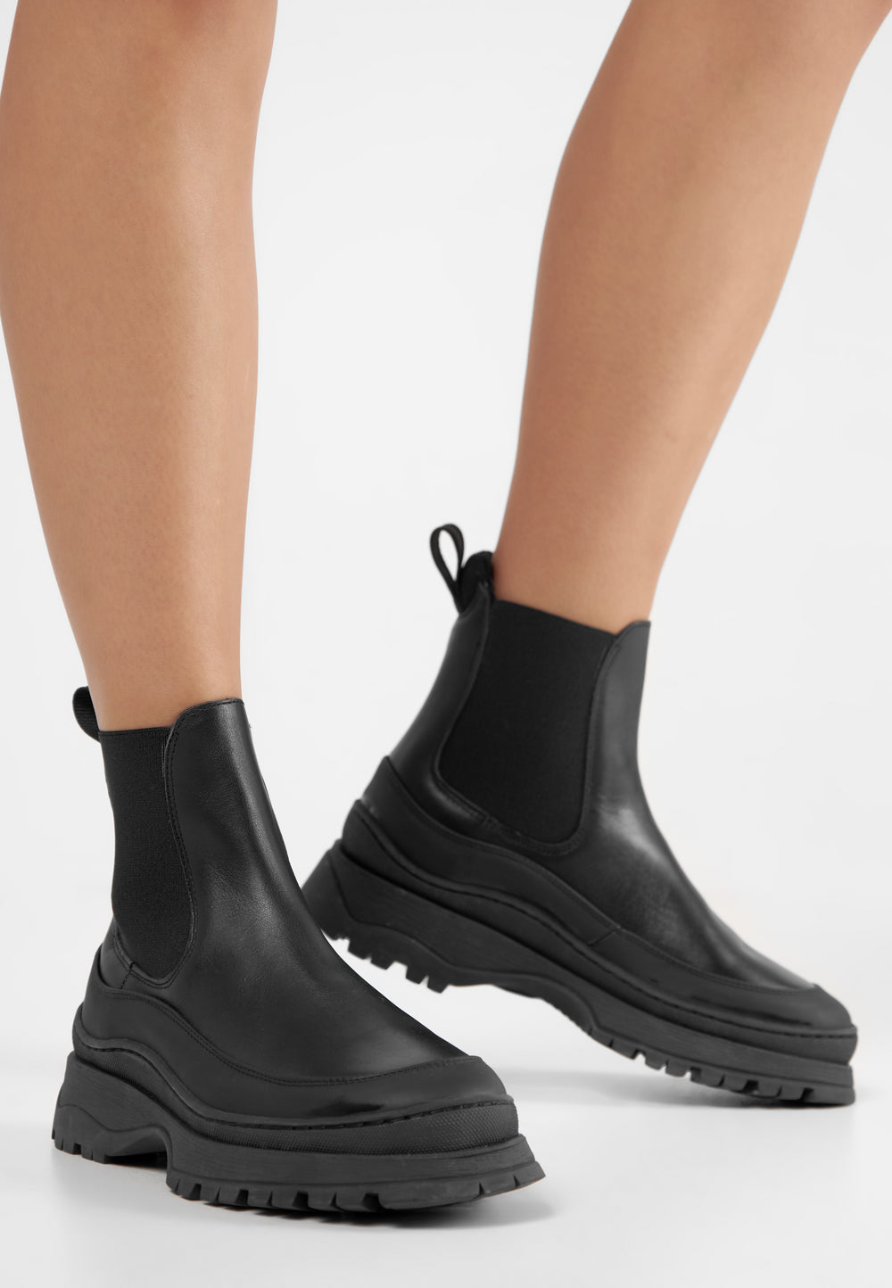 LÄST Trail - Leather/Rubber Foxing - Black II Ankle Boots Black