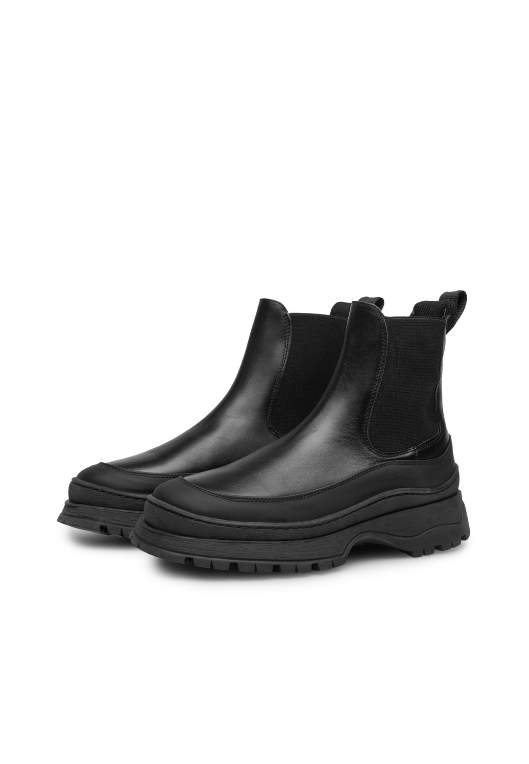 LÄST Trail - Leather/Rubber Foxing - Black II Ankle Boots Black