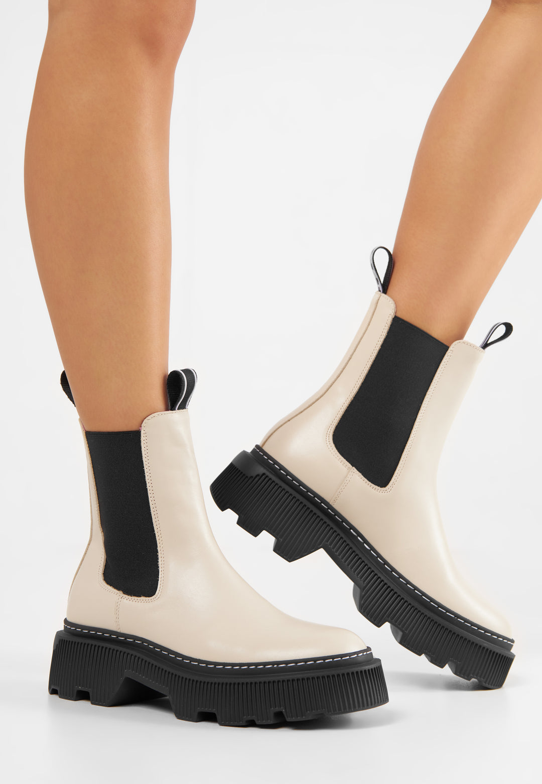 LÄST Trixy - Leather - Off White Ankle Boots Off White