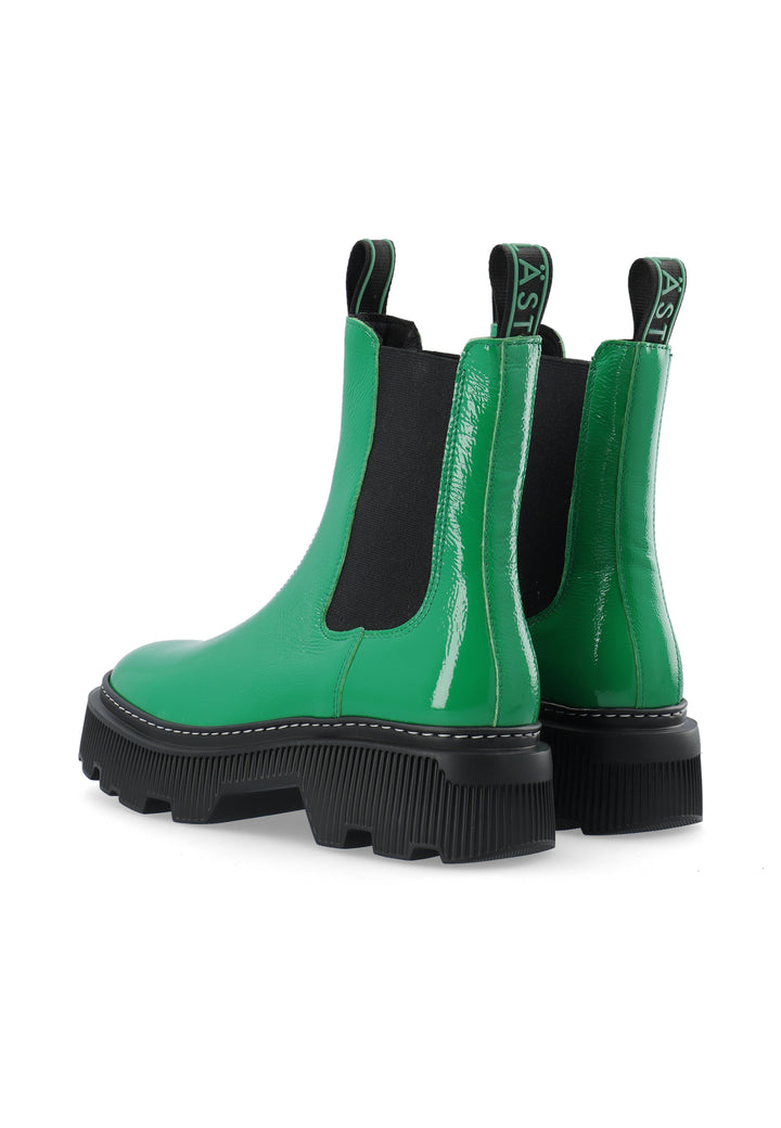 LÄST Trixy - Patent Leather - Bold Green Ankle Boots Bold Green