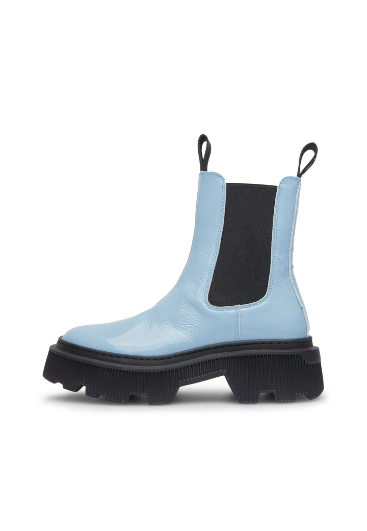 LÄST Trixy - Patent Leather - Light Blue Ankle Boots Light Blue