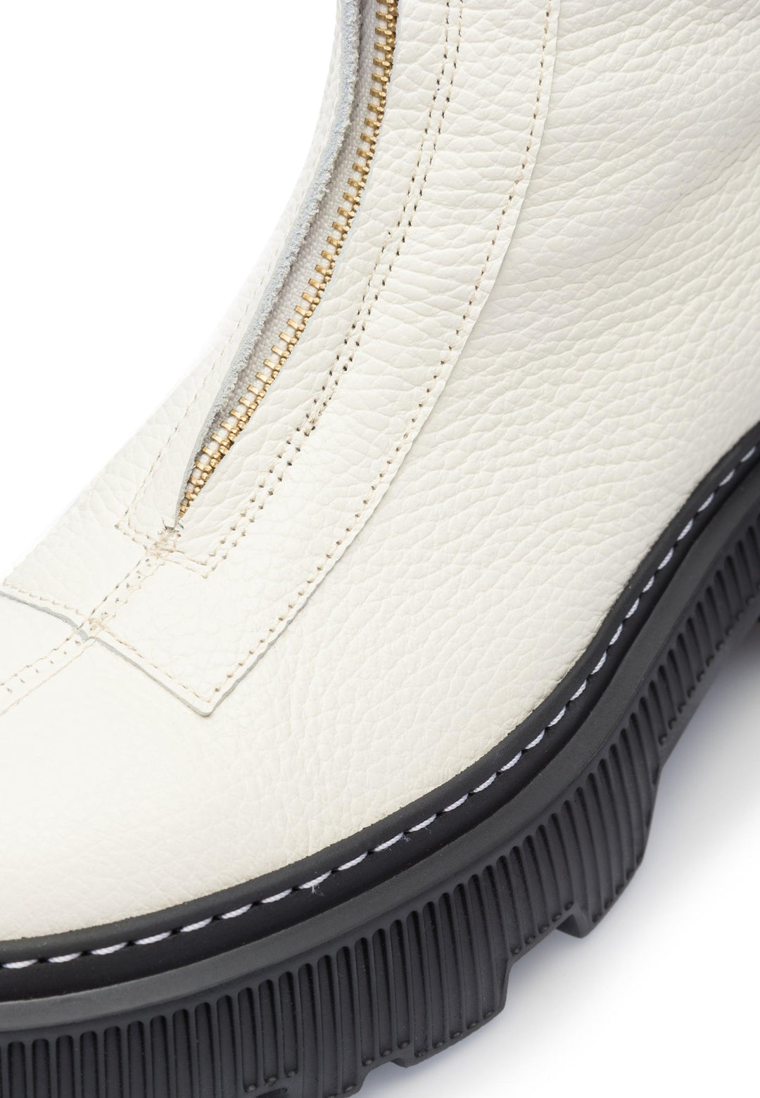 LÄST Shane - Grained Leather - Off White Ankle Boots Off White